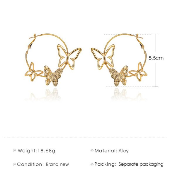 Butterfly Dream Hoop Earrings Hoops - Picture 4 of 8